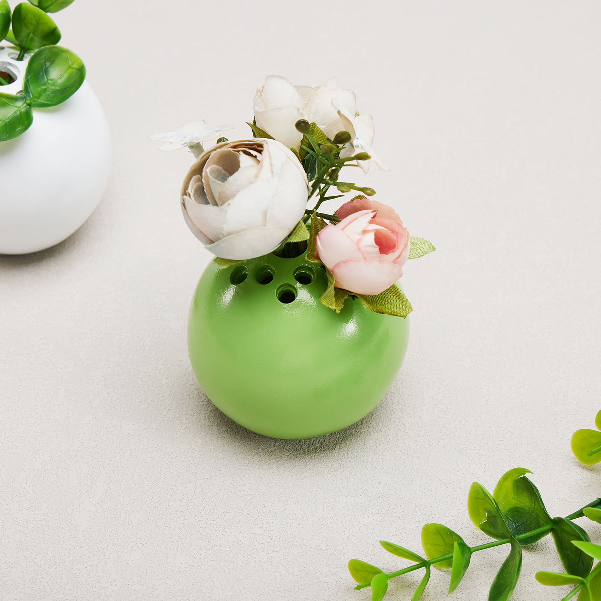 Retro Permeable Plant Pot Ceramic Desktop Flower Porcelain Vase Home Decorations 