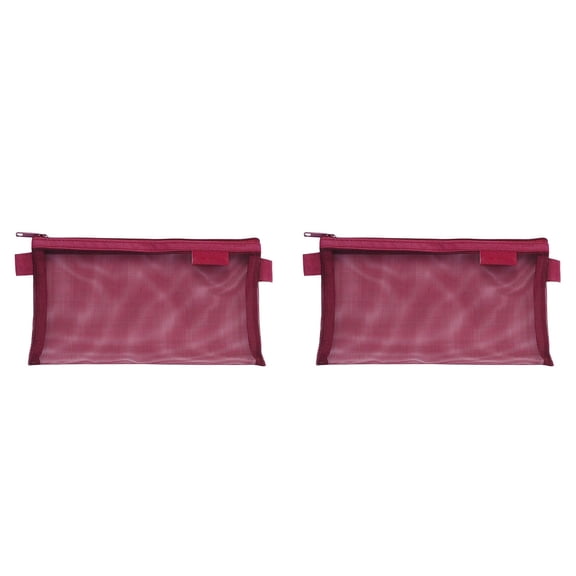 2 PCS Mesh Zipper Pouch Makeup Bags Set, Portable Mesh Cosmetic Bag Travel Toiletry Storage Bags Pencil Purse Organizer Pouches for Home Office Daily or Traveling Accessories Keep Small Items