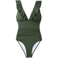 thumbnail image 2 of Maillot de Bain une Pièce pour Femmes à Volants Lacé Contrôle du Ventre, 2 of 4