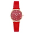 thumbnail image 2 of Resicozy Watches for Women Case with Black Leather Strap Fashionable Everyday Elegant Round Watch Red One Size, 2 of 3