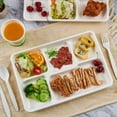 thumbnail image 6 of 100% Compostable 5 Compartment Plates, 100 Pack Disposable Compartment Paper Plates, 12.5 * 8.6 inch Biodegradable Sugarcane Plates, Eco-Friendly School Lunch Trays, 6 of 7