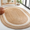 thumbnail image 2 of SAFAVIEH Natural Fiber Magdalena Striped Area Rug, Natural/Ivory, 6' x 9' Oval, 2 of 8