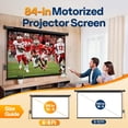 thumbnail image 5 of SPECSTAR Motorized Projector Screen with Remote, 16:9 84 Inch Auto Electric Projection Screen, HD 4K Movie Screen for Home Theater, Cinema, Office (73 x 41 Black), 5 of 9