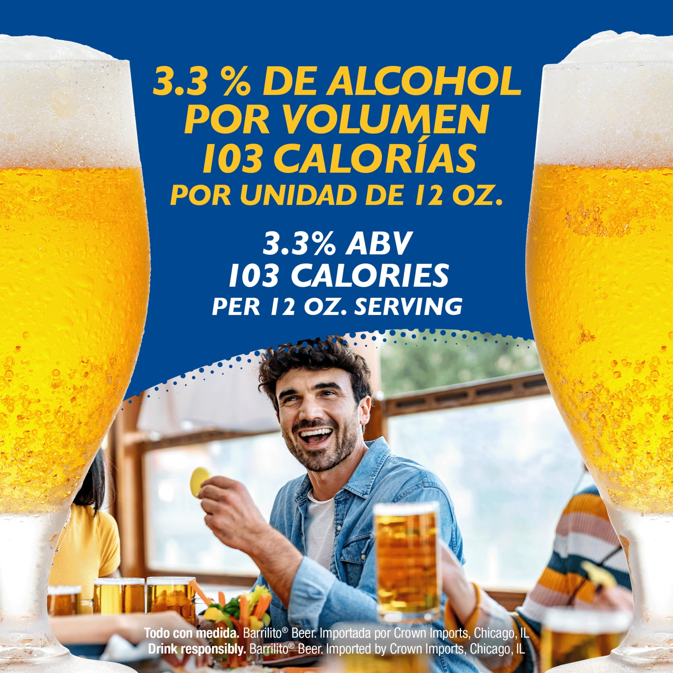 Barrilito Cerveza Mexican Import Beer, 12 pack of 12 fl. oz. cans, 3.3% ABV