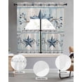 thumbnail image 2 of Texas Star Blue Swag Kitchen Curtains Sets for Windows 24 Inch Length, Farmhouse Country Branches Wooden Grain Short Window Curtain Panels Swags Valances and Tiers 3 Piece Set for Cafe/Dining Room, 2 of 5