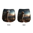 thumbnail image 3 of Balery Pyramid Desert Cat Pattern Women's Running Shorts with Liner 2 Pockets Elastic Workout Athletic Gym Yoga Shorts-X-Large, 3 of 7