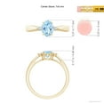 thumbnail image 3 of ANGARA Natural Tapered Shank Aquamarine Solitaire Ring with Diamond Accents in 14K Yellow Gold for Women (Size-7x5mm) | March Birthstone, Anniversary, Jewelry Gift for Women | Natural Aquamarine Ring, 3 of 7