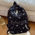 thumbnail image 4 of Bow Print Nylon Backpack, Lightweight Large Capacity Casual Daypack, Multi Pocket Adjustable Shoulder Strap Bookbag for School Daily Travel, 4 of 5