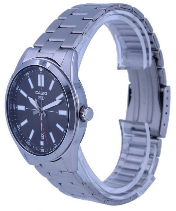 Casio Men's 22 mm Stainless Steel Casual Wristwatches, Black, MTP-VD02D-1E