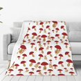 thumbnail image 1 of Fotbe Red Mushroom Manta de Franela Acolchonada con Estampado, Súper Suave y Esponjosa, Extra Grande para Sofá, Cama, Uso Todo el Año-60"x50", 1 of 7