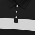 thumbnail image 6 of SSAAVKUY Mens Fashion Long Sleeve Polo Shirts Casua Golf Shirts Color Block Cotton Top Turndown Collar Striped T-Shirts Black 14, 6 of 8