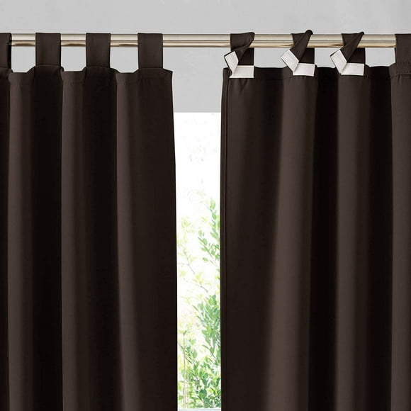 RYB HOME Rideaux d'Extérieur Imperméables - Rideaux à Écran d'Intimité Supérieur Détachable, Stores Occultants d'Été Isolés contre la Chaleur pour Patio, Balcon, Cabane, Cabane, Garage, Toile de Fond, 2 Panneaux