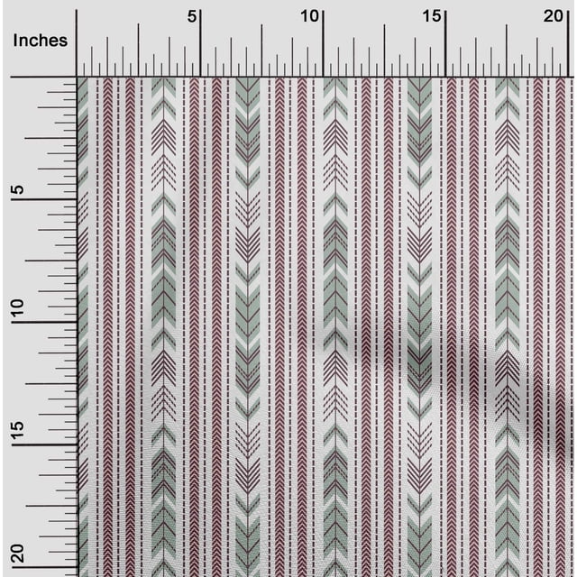 oneOone Polyester Lycra Fabric Arrow & Stripe Geometric Printed Craft Fabric BTY 56 Inch Wide
