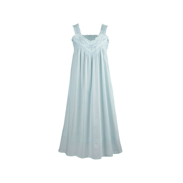 La Cera Cotton Chemise Lace VNeck Nightgown with Pockets Nightgown