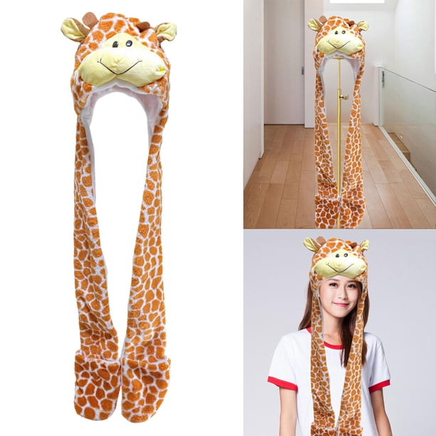Divertido Animal de peluche personaje sombrero bufanda , Animal fiesta temática Pascua vacaciones sombrero decoración acogedor sombrero gorro Jirafa Macarena Sombrero de novedad