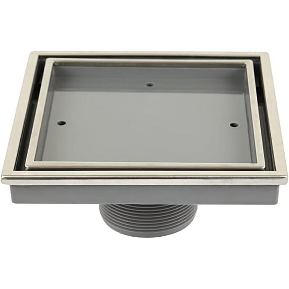 QM Drain Lagos Series Veil 4" Polished Square Drain - 88.300.04 PS