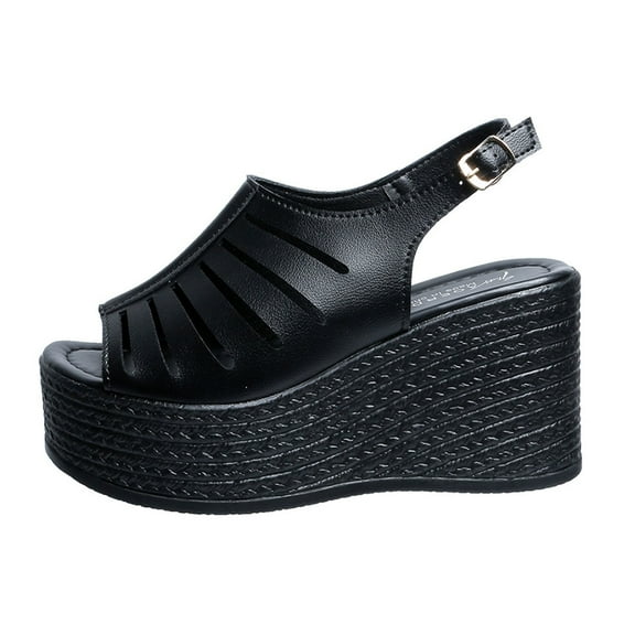 Mostsola Women's Wedge Sandals Cut Out Open Toe Platform Heels Slingback Ankle Strap Summer Dress Shoe