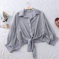 thumbnail image 3 of Rovga Womens Cover Ups For Swimwear Solid Color Long Sleeve Spun Small Jacket Shirt Summer All Kinds Of Loose Small Outer Wear Sunscreen Clothing Ladies Cardigan With Thin Small Upper Garment M Grey, 3 of 3