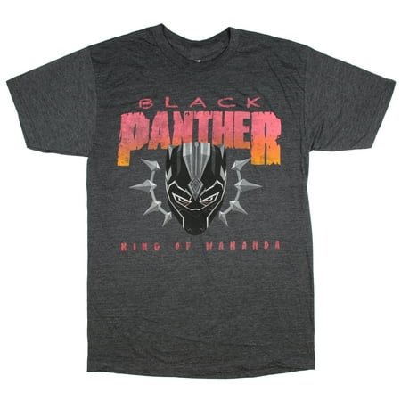 men's black panther shirt - king of wakanda heather t-shirt (large tall)
