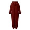 thumbnail image 5 of Pincandy Womens Fleece Onesies Pajamas Jumpsuit Warm Sherpa Romper Sleepwear One Piece Zipper Hooded Playsuit Loungewear, 5 of 5