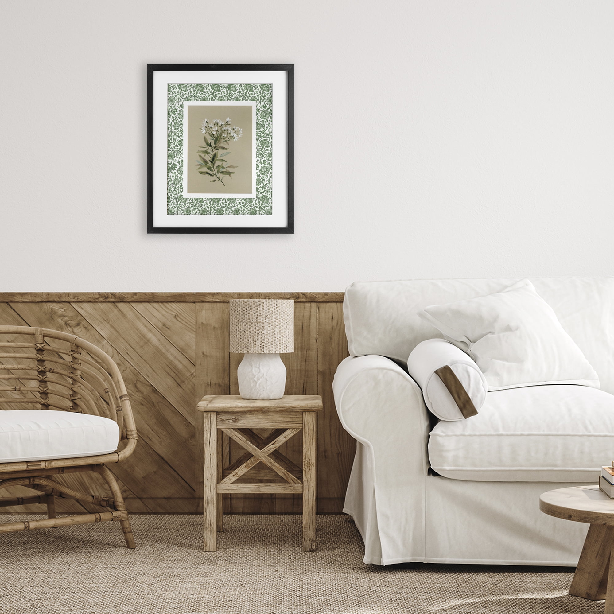 Stupell Industries Green Botanical Pattern Black Framed Print Under Glass, design by Carol Robinson