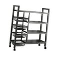 thumbnail image 4 of simhoa Étagères de Rangement avec Roues Étagère Métallique à 4 Niveaux pour Bureau Garde-Robe Garage 90cmx135cm, 4 of 8