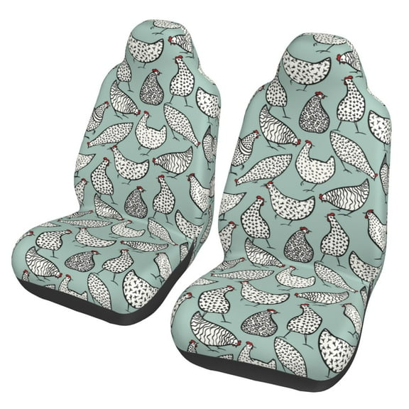 Vsdgher Hand Drawn Chickens Automotive Seat Covers for Cars Trucks and SUVs – Car Seat Covers for Truck Seat Protectors Set of 2