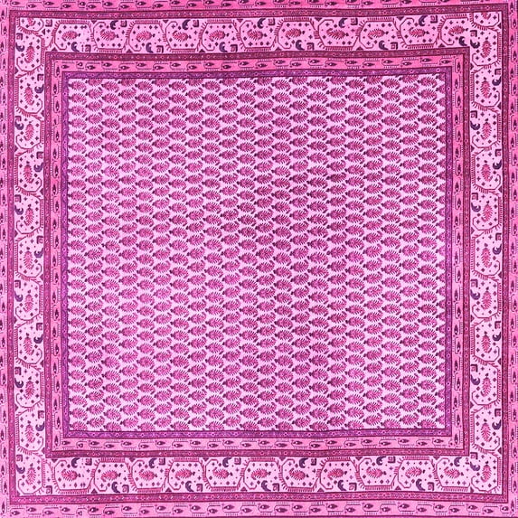 Ahgly Company Indoor Square Persian Pink Traditional Area Rugs, 4' Square