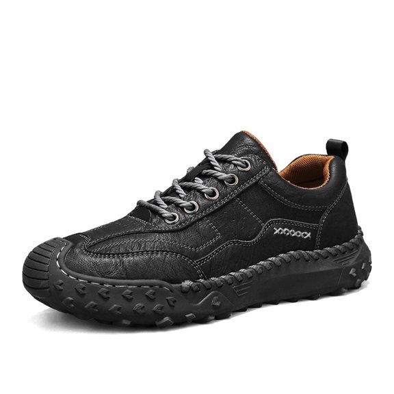 Men's Vintage Full Grain Leather Hand Stitched Outdoor Hiking Shoes