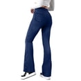 thumbnail image 6 of QIUOMBBP High Waisted Jeans for Women Trendy Stretchy Bootcut Jeans Bell Bottom Jeggings Flared Denim Pants Work Trousers Blue XL, 6 of 9