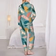 thumbnail image 3 of Pajama Sets for Women 2 Pcs, Graffiti Button Down Long Sleeve Sleepwear Lounge PJ Sets, 3 of 6