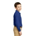 thumbnail image 3 of Port Authority Youth Long Sleeve Silk Touch Polo-XS (Royal), 3 of 6