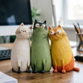 thumbnail image 4 of KGJQ Handmade Whimsical Cat Figurine Cute Small Resin Cat Sculpture for Desk Bookshelf Nightstand Home Decor Cat Lovers Gifts, 4 of 8