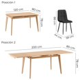 thumbnail image 5 of Antecomedor 4 sillas extensible Adria Natural y Negro Kessa Muebles, 5 of 5