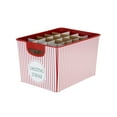 thumbnail image 6 of Simplify Plastic 7.48 Gallon Christmas Storage Stripe Design 60 Ornament Storage Bins, Red, 6 of 7
