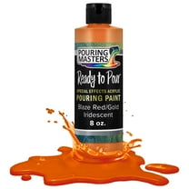 Pouring Masters Blaze Red/Gold Iridescent Special Effects Pouring Paint - 8 Ounce Bottle - Acrylic Ready to Pour Pre-Mixed Water Based for Canvas, Wood, Paper, Crafts, Tile, Rocks and More