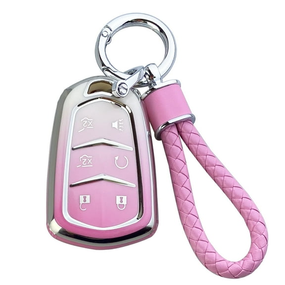 Yuebutor Key Fob Cover Case Compatible with Cadillac Escalade ESV CTS XTS ATS STS XT4 XT5 CT6 SRX Premium Accessories Shell