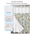 thumbnail image 2 of No Hook Cloth Fabric Shower Curtain with Snap in Liner, Spring Daisy Waterproof Shower Curtains Set with See Through Top Window, Country Pastoral Spring Botanical Flowers Bath Curtains Shower 48"x72", 2 of 6