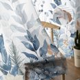 thumbnail image 5 of Sheer Curtains 96 inches Long, Blue Christmas Flower Poinsettia Robins Eucalyptus Light Filtering Sheer Window Curtains Rod Pocket Voile Drapes for Bedroom Living Room, 52"W x 96"L 2 Panels, 5 of 7