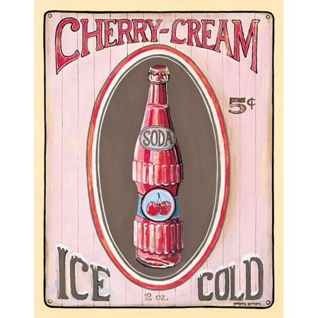 Cherry Cream Soda 50S Ad Modern Beverage Sign Pop Best Fifties Soda Cafe Popular Wall Painting