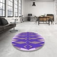 thumbnail image 4 of Ahgly Company Machine Washable Indoor Round Transitional Pastel Violet Purple Area Rugs, 7' Round, 4 of 7