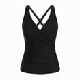 thumbnail image 5 of HCNTES Womens Plus Size Tankini Tops Built-in Bra Bathing Suit Tops Casual Loose Blouson Swimsuits Tops(Black,XXL), 5 of 9