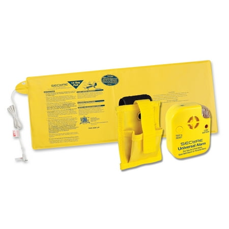 Bed Patient Alarm Secure 14BSET-1Y Bed Exit Alarm Set for Elderly Fall and Wandering Prevention - Tamper Resistant Caregiver Alert Patient Monitor & Bed Sensor Pad - 9v Battery Included ()