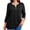 A1-Black, variant on Plus Size Floral Tops for Women, 3/4 Sleeve Button V Neck Vacation Tunic Blouse, Moss Green Cascading Floral, Size 3X