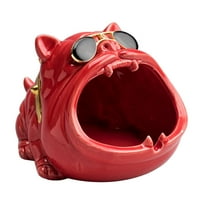 Desktop Ornament - - Tray Ceramic Decorative Windproof Large Tray Dog Trays for Fathers Gift Outdoor Tray for Home Office Decoration Black - 1X Ashtray