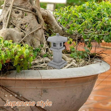 WHAMVOX Vintage Style Stone Lantern Yard Bonsai Decoration Resin Mini Stone Lantern Statue