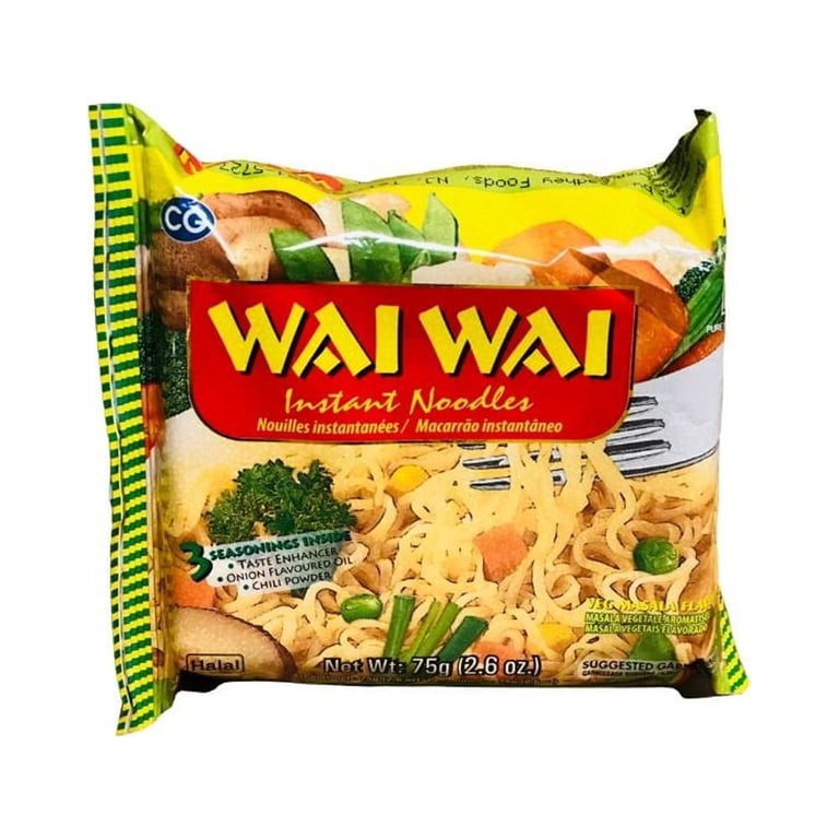Wai Wai Instant Noodles Veg Masala Flavored 70g (Pack of 30 
