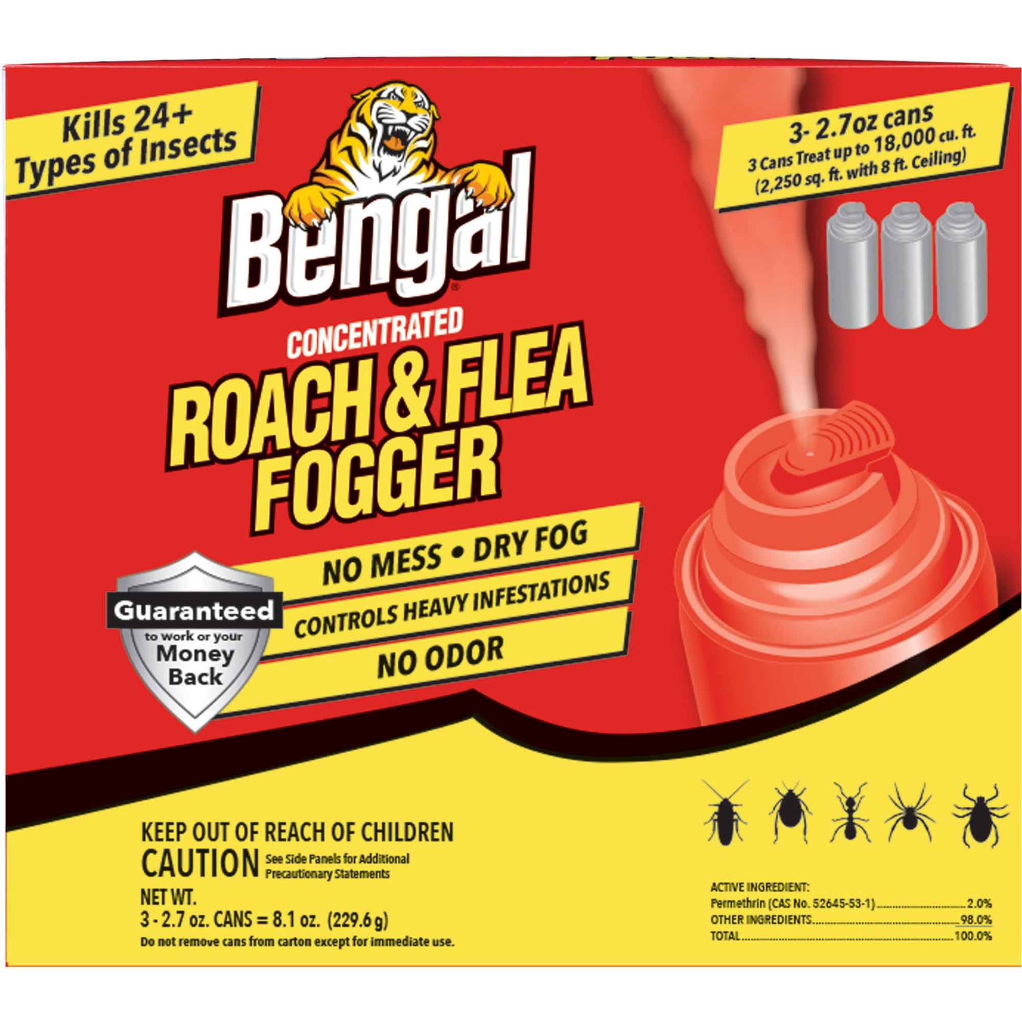 Bengal Roach & Flea Fogger, 3 - 2.7 oz. cans