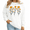 white-1, variant on Women's Boho Orange Floral Sprig Minimalist Breathable Crewneck Sweatshirt Round-neck long-sleeved White S-3XL