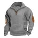 thumbnail image 1 of pstuiky camisa de manga larga para hombre, Suéter de hombre con cremallera, color liso, cuello alto, manga larga, cuadros pequeños Tops de talla grande para hombre xl, 1 of 6